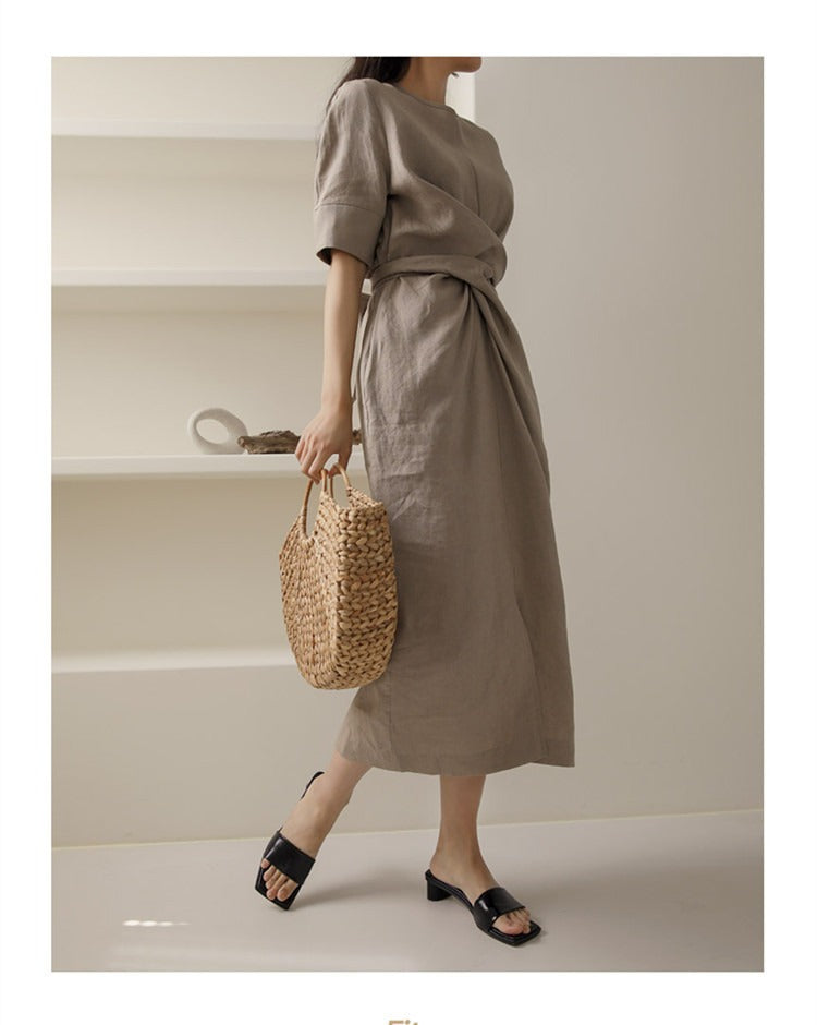 Vistora Irregular linen skirt with waistband