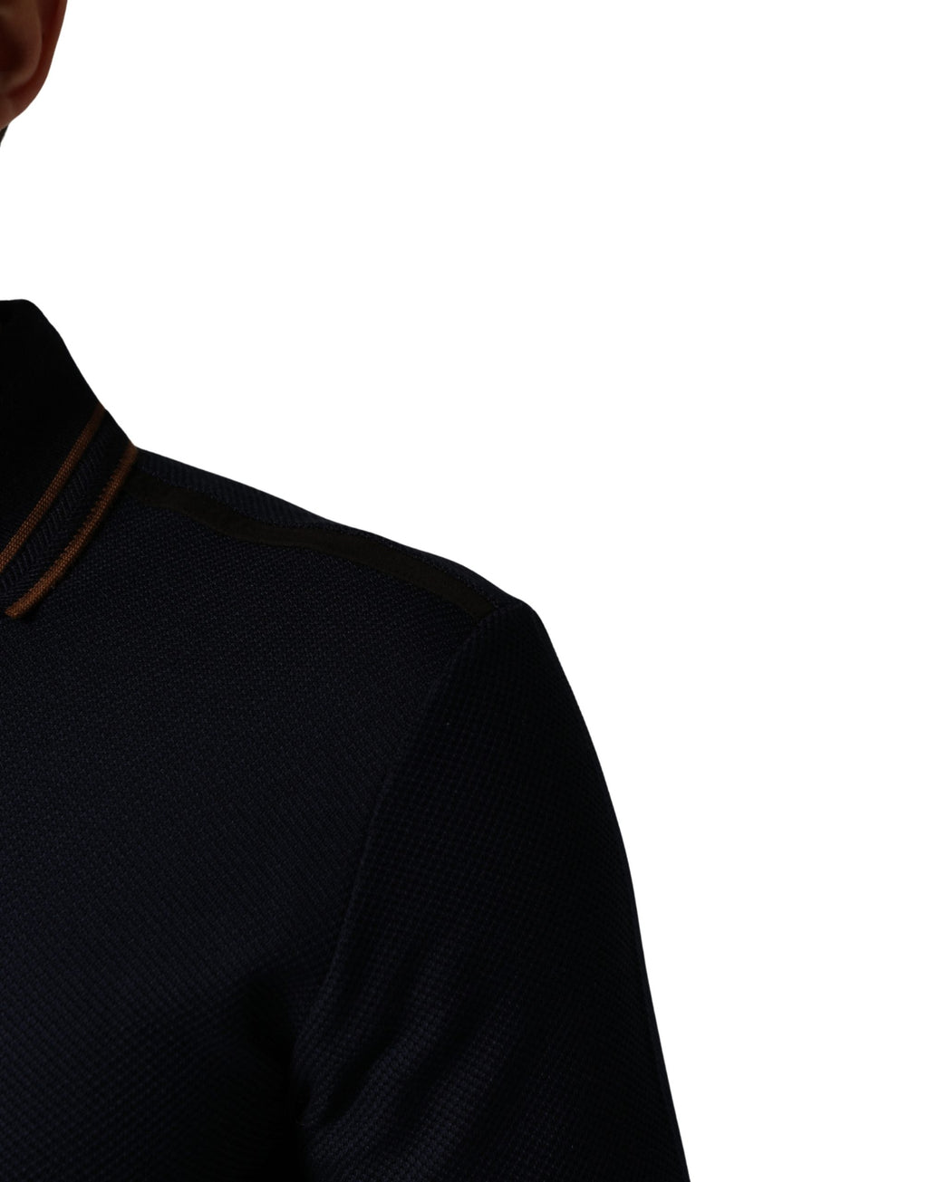 Dolce & Gabbana Dark Blue Silk Short Sleeve Men's Polo T-shirt