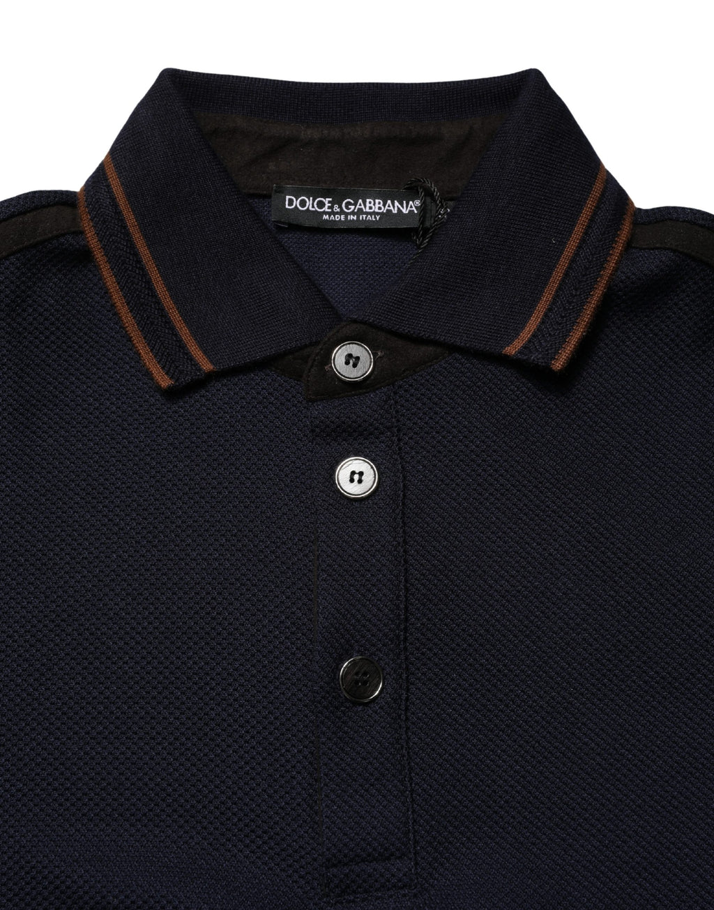 Dolce & Gabbana Dark Blue Silk Short Sleeve Men's Polo T-shirt