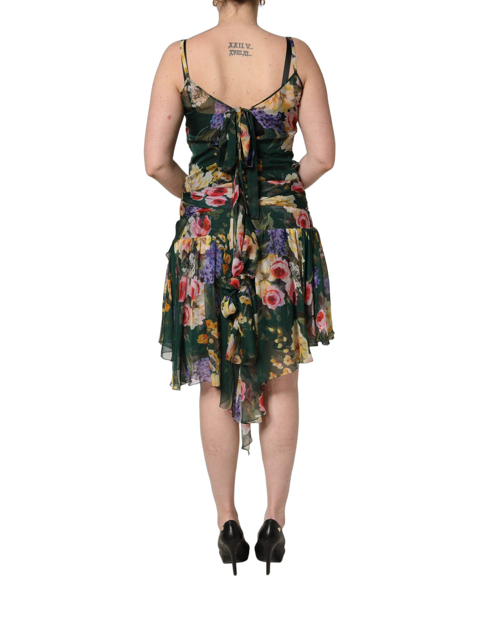 Dolce & Gabbana Multicolor Floral Print Sleeveless Mini Dress