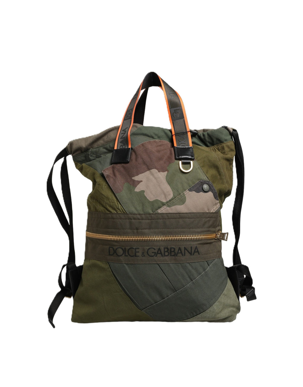 Dolce & Gabbana Military Green Patchwork Rucksack Backpack Borse Men's Bag