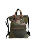 Dolce & Gabbana Military Green Patchwork Rucksack Backpack Borse Men's Bag