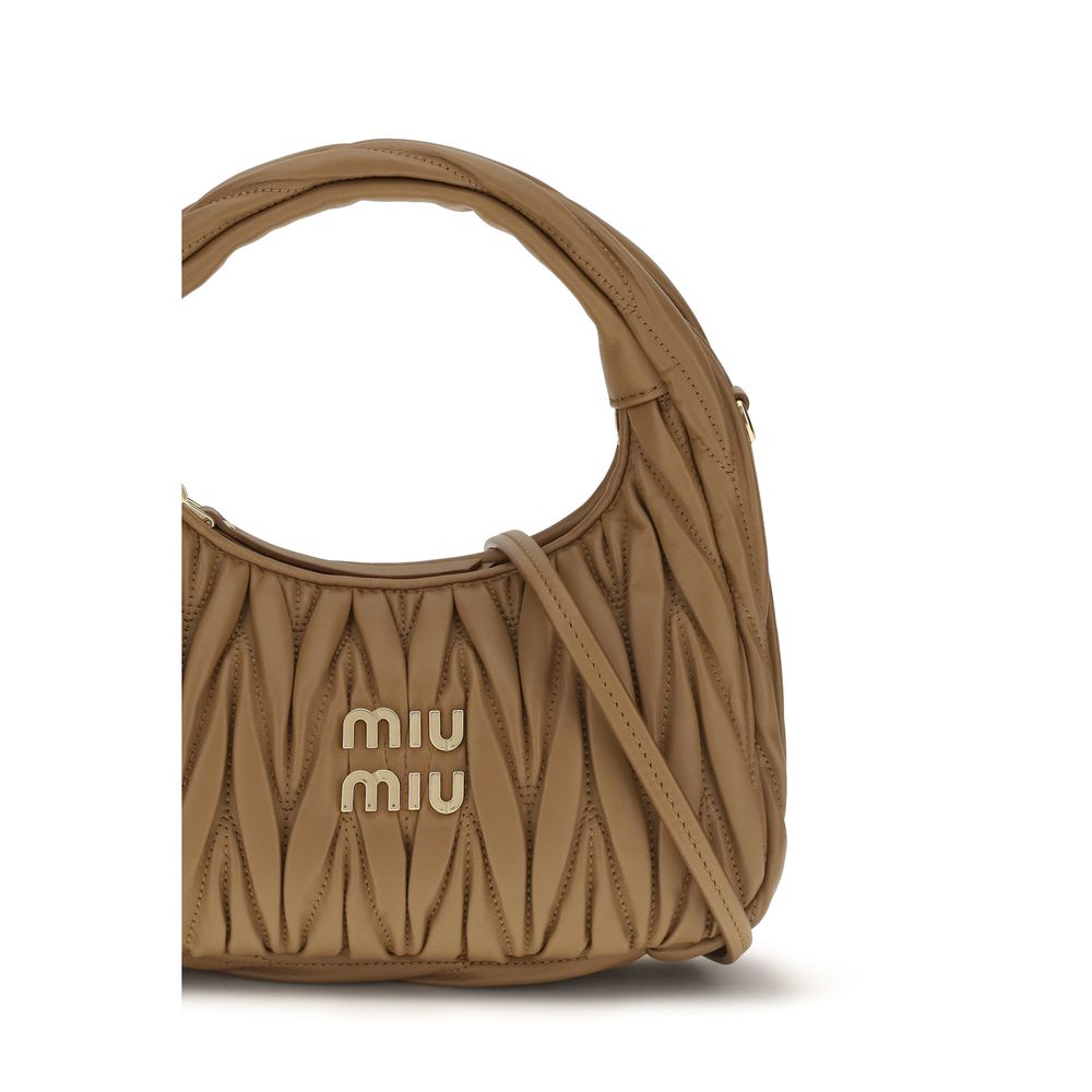 Miu Miu Beige Lamb Ovis Aries Shoulder Bag