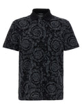 Versace Gray Cotton Polo Shirt