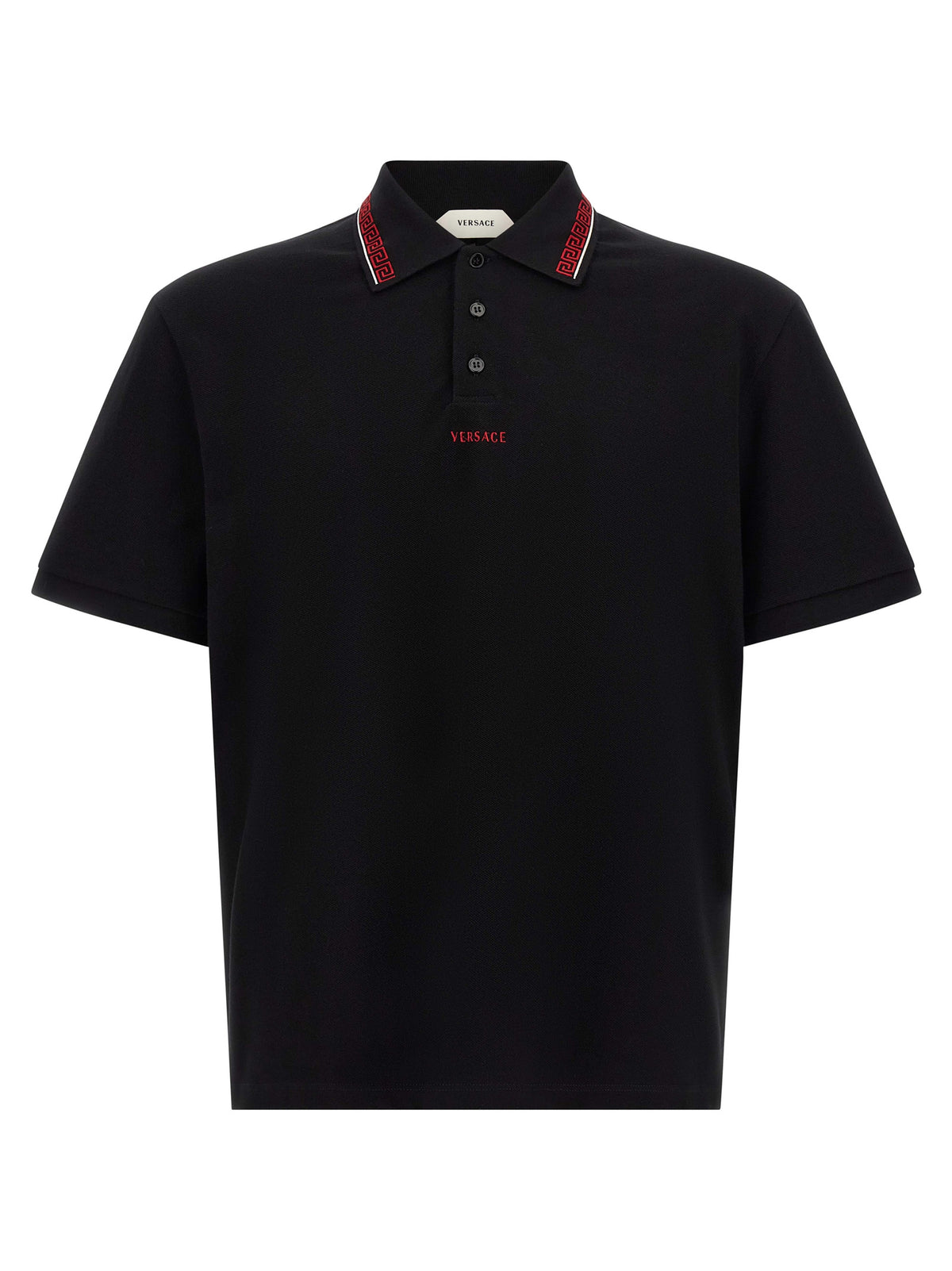 Versace Black Cotton Polo Shirt