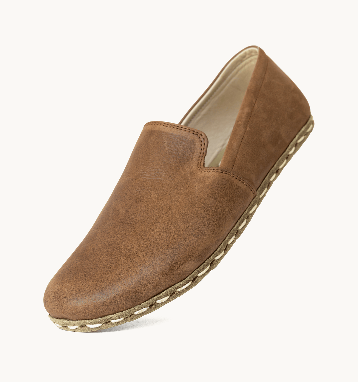 Hickory barefoot loafer for men — buffalo leather sole with copper grounding rivet