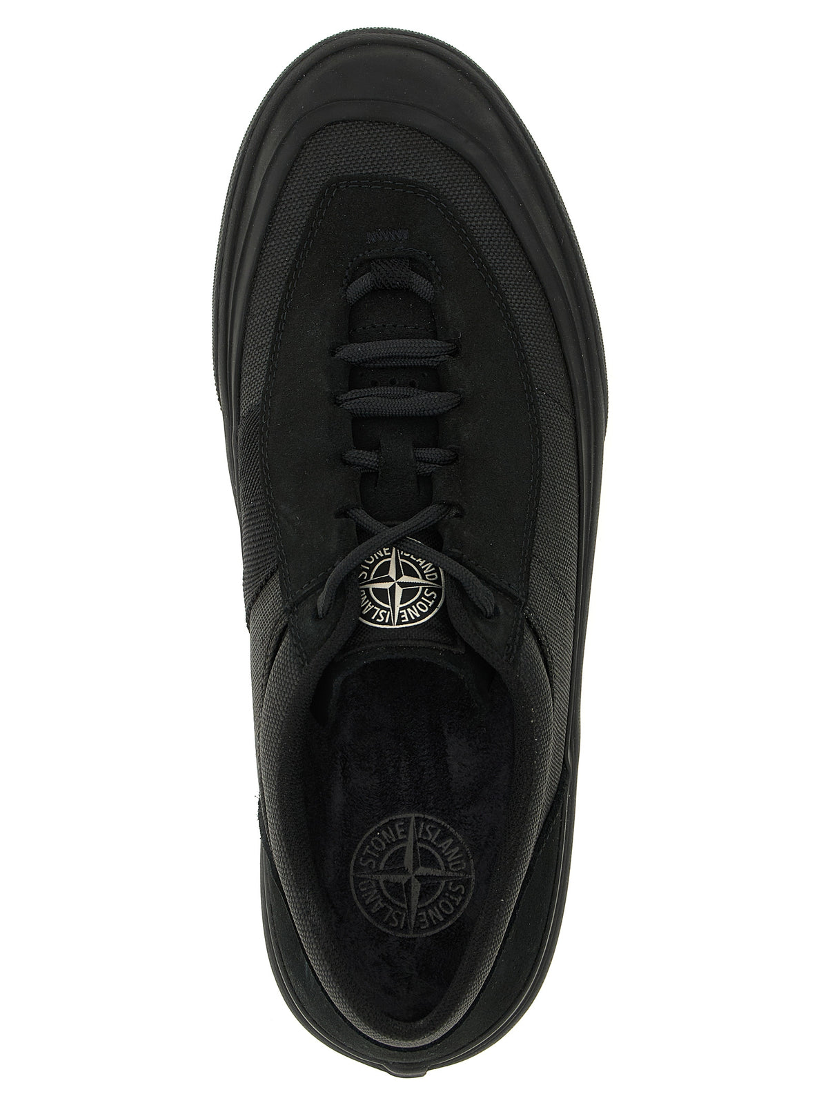 Stone Island Black Cotton Low Top Sneakers