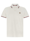 Moncler White Cotton Polo Shirt