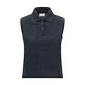 Saint Laurent Black Recycled Cotton Polo Shirt