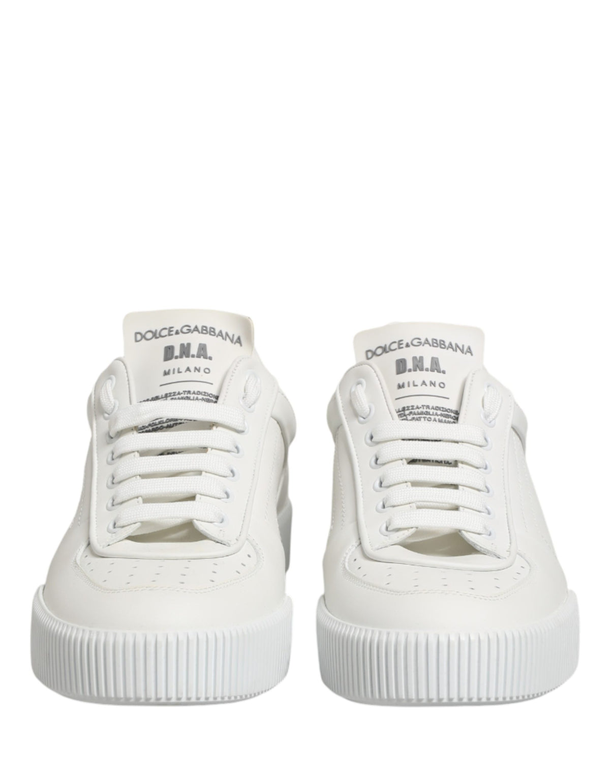 Dolce & Gabbana White Miami Leather Low Top Men's Sneakers Shoes