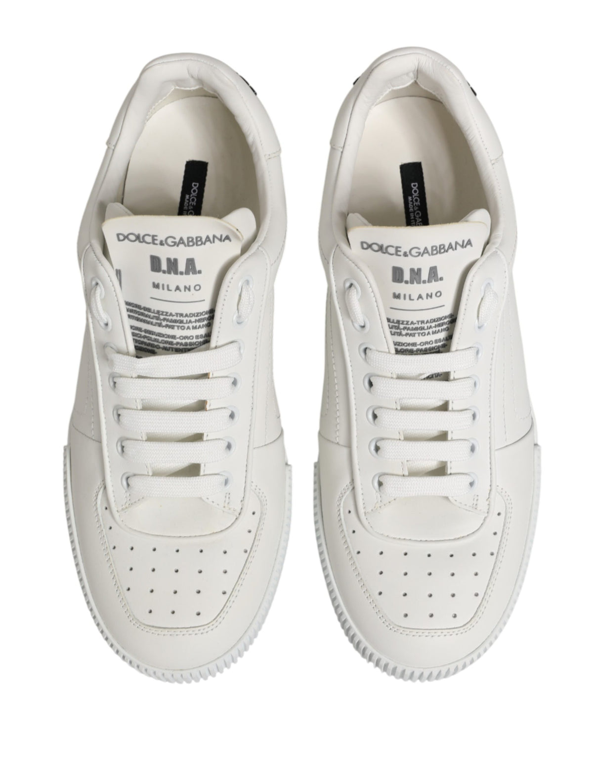 Dolce & Gabbana White Miami Leather Low Top Men's Sneakers Shoes