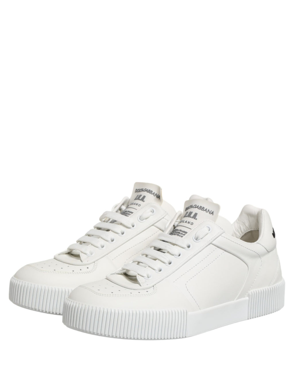 Dolce & Gabbana White Miami Leather Low Top Men's Sneakers Shoes