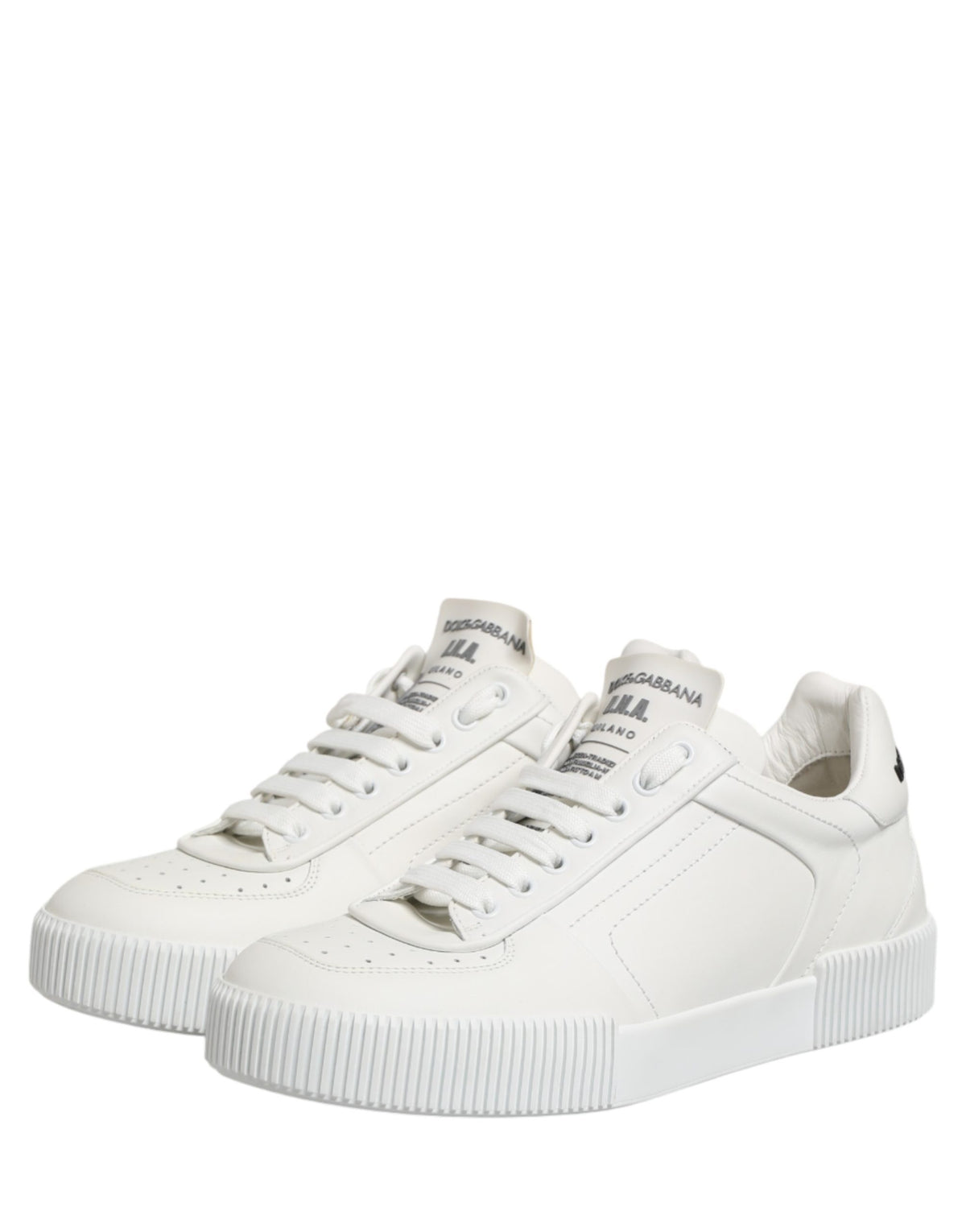 Dolce & Gabbana White Miami Leather Low Top Men's Sneakers Shoes