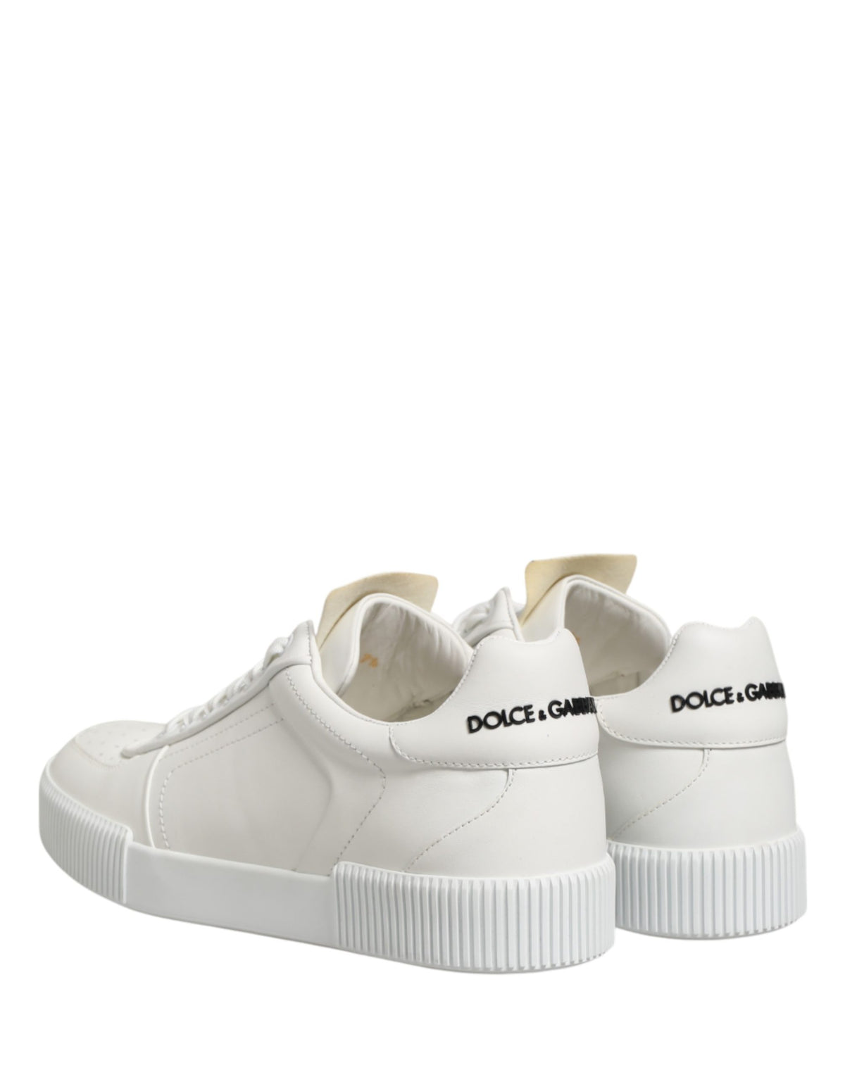 Dolce & Gabbana White Miami Leather Low Top Men's Sneakers Shoes