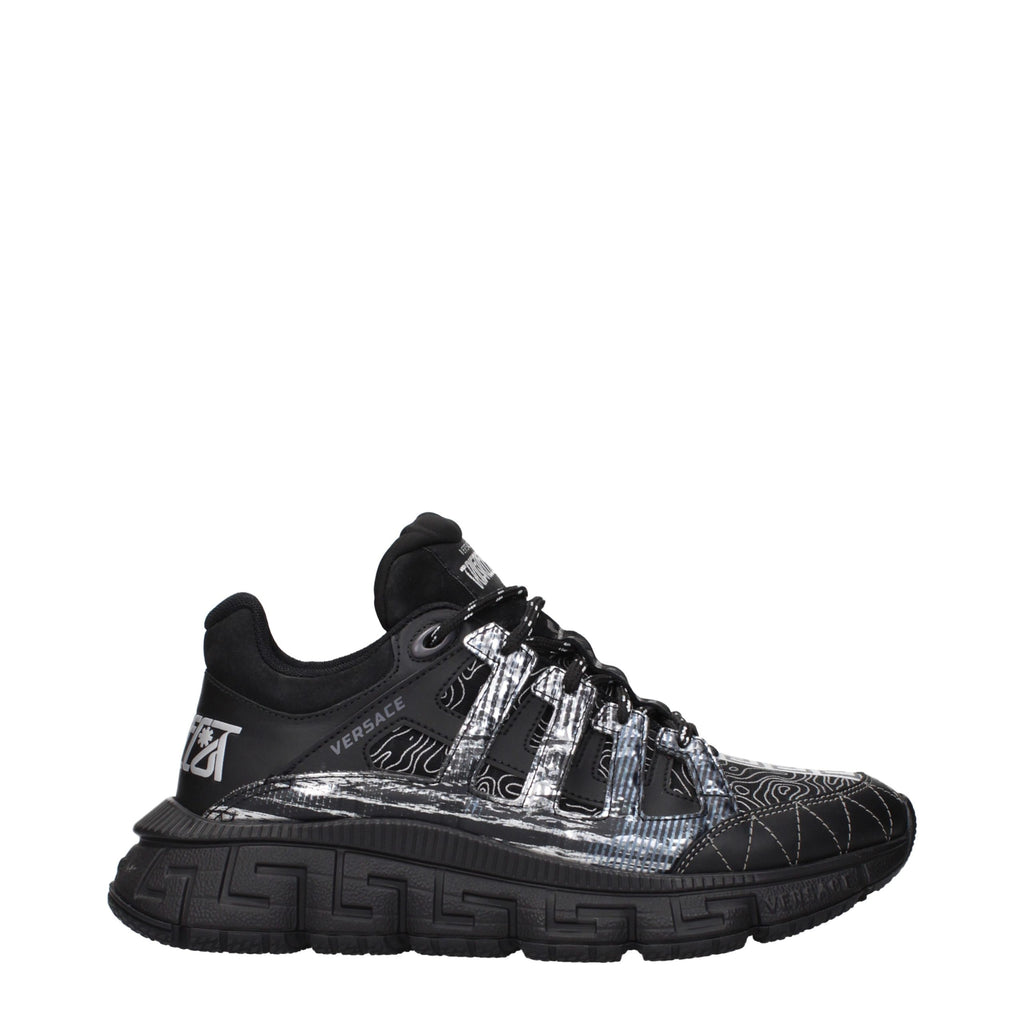 Versace Black Fabric Athletic Sneakers