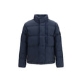 Stone Island Blue Nylon Full-Length Jacket