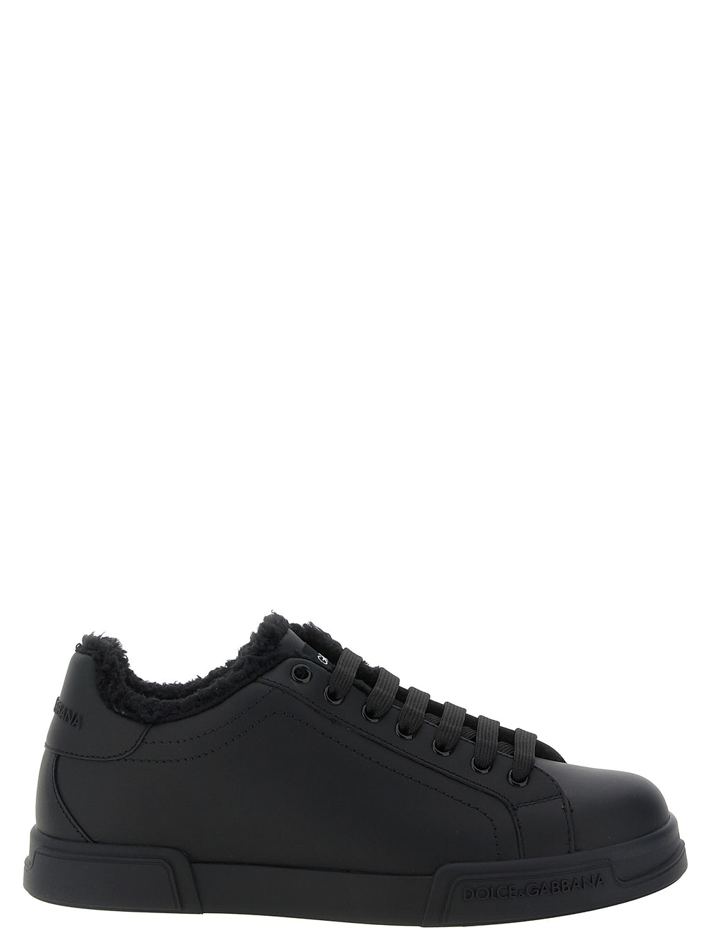 Dolce & Gabbana Black Calfskin Low Top Sneakers