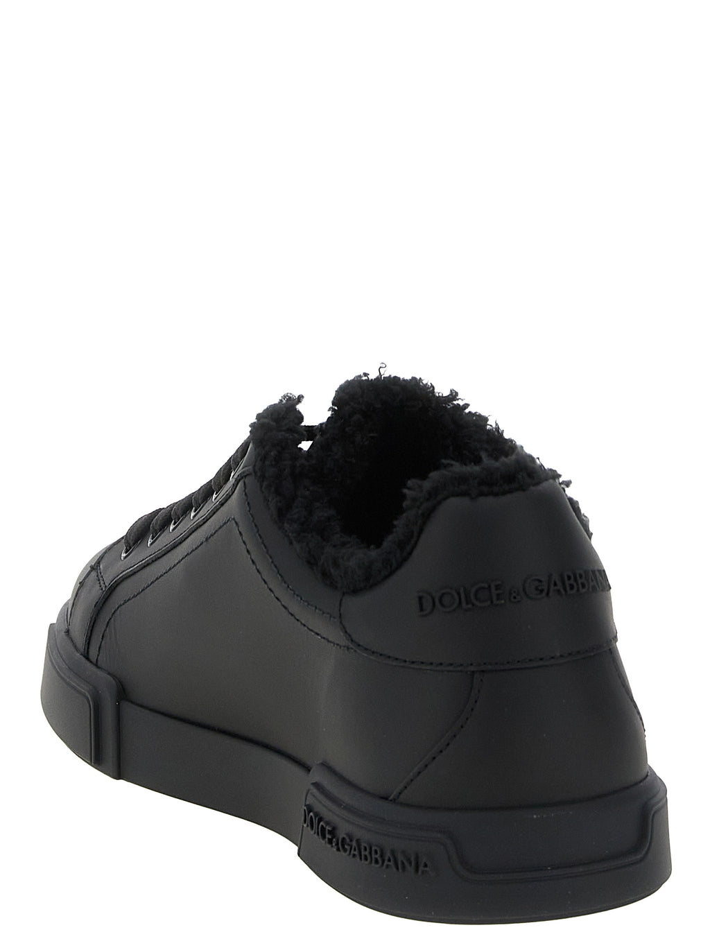 Dolce & Gabbana Black Calfskin Low Top Sneakers