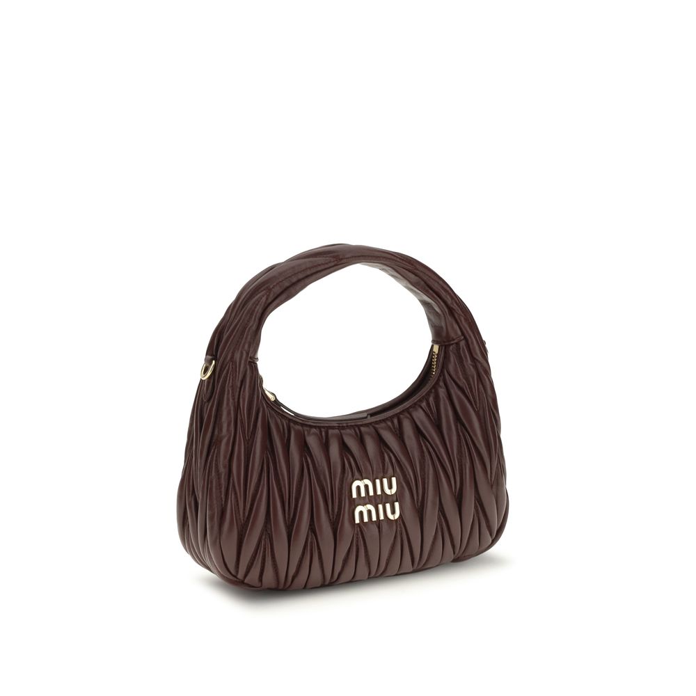 Miu Miu Bordeaux Calf Leather Bos Taurus Handbag