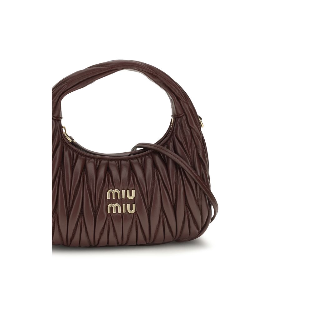 Miu Miu Bordeaux Calf Leather Bos Taurus Handbag