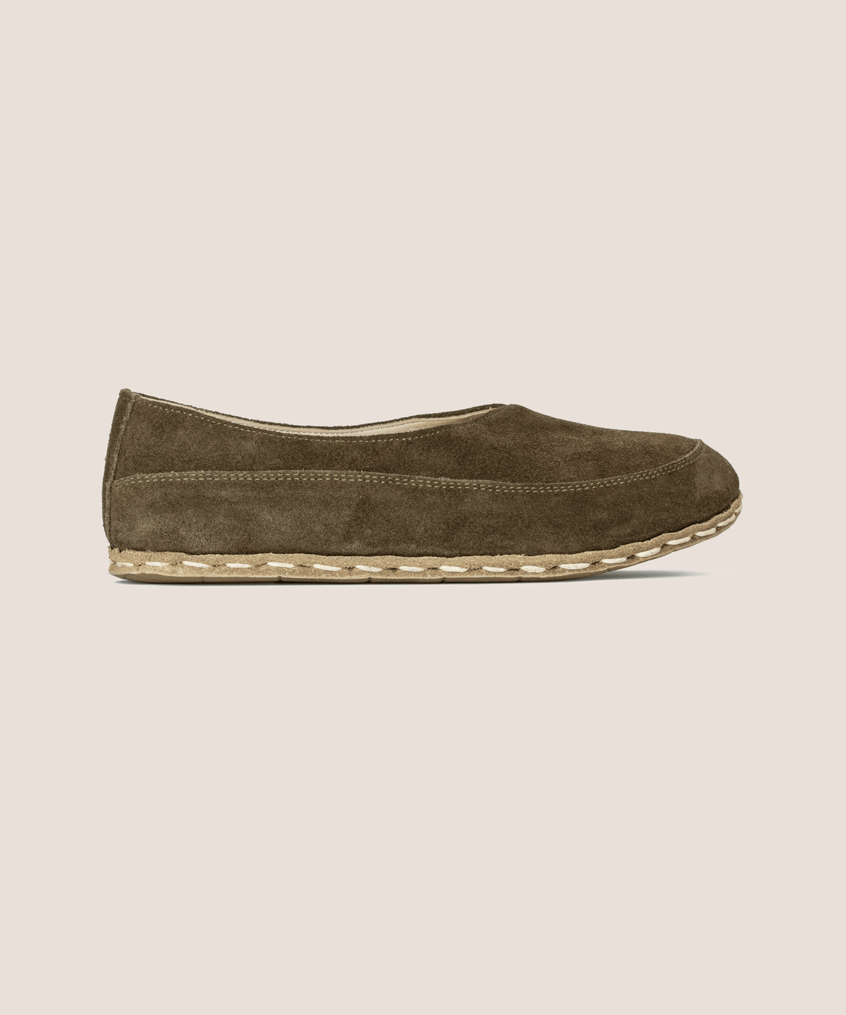 Moss barefoot flat for women — buffalo leather sole with copper grounding rivet