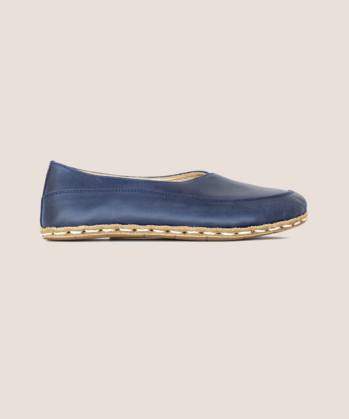 Ocean barefoot flat for women — buffalo leather sole with copper grounding rivet