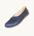 Ocean women's barefoot leather flat, side view — hand-stitched, zero drop