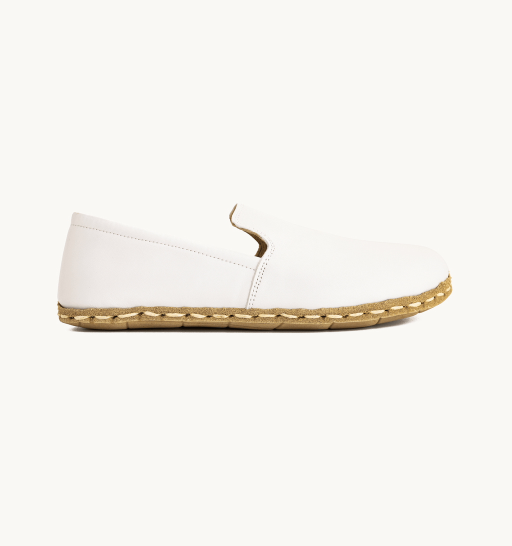 Cloud women's barefoot leather loafer, side view — hand-stitched, zero drop