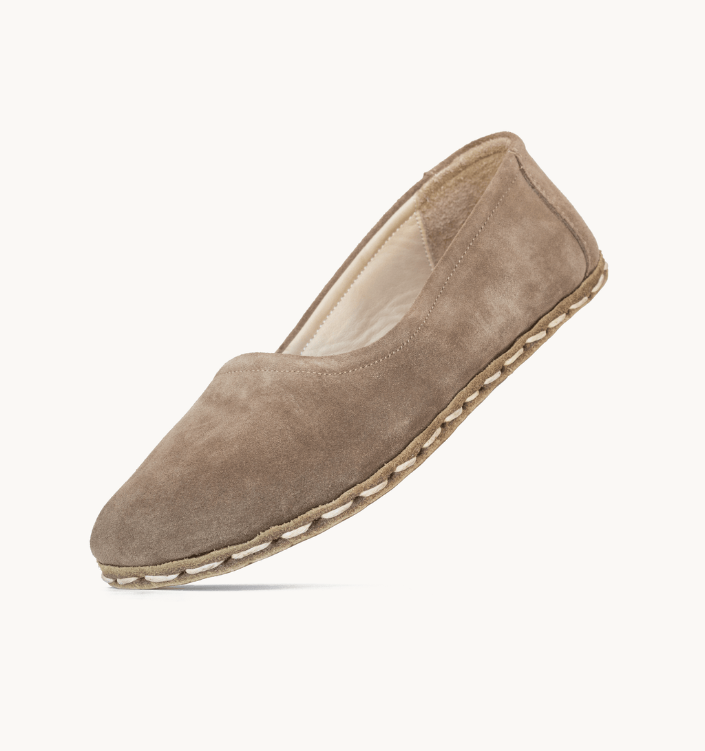Beige Dawn women's ballet flat — wide toe box, zero-drop barefoot last