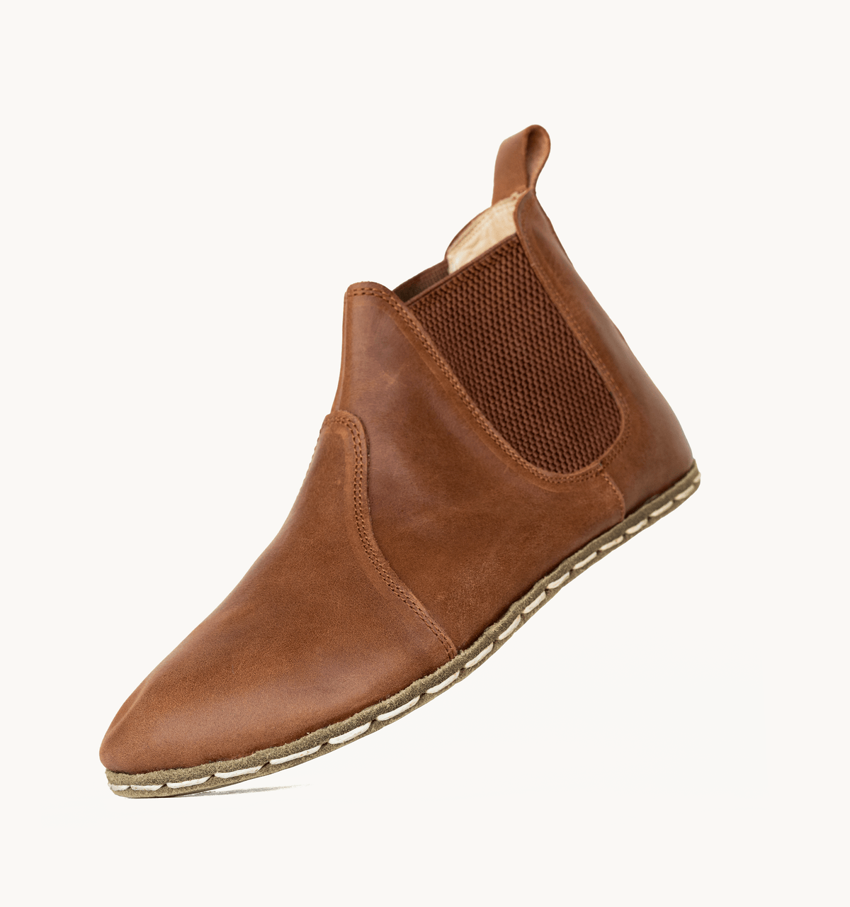 Umber men's chelsea boot — wide toe box, zero-drop barefoot last