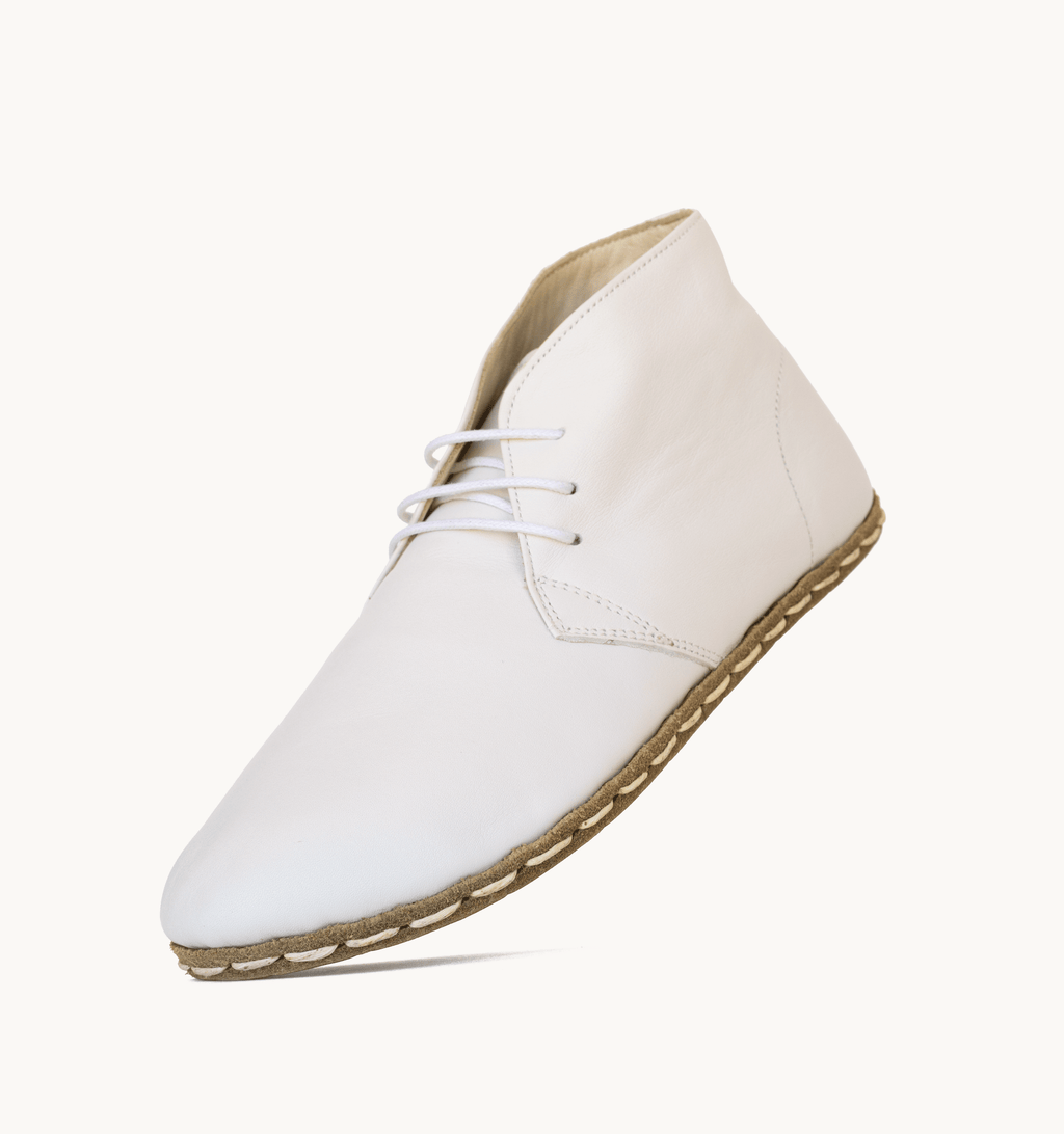 Cloud barefoot chukka boot for women — buffalo leather sole with copper grounding rivet