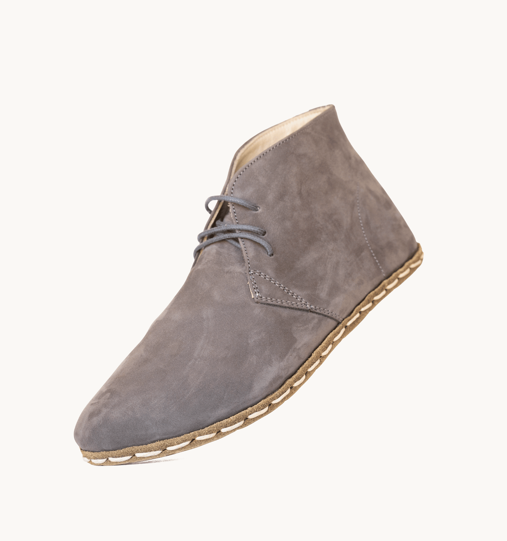 Ashen men's chukka boot — wide toe box, zero-drop barefoot last
