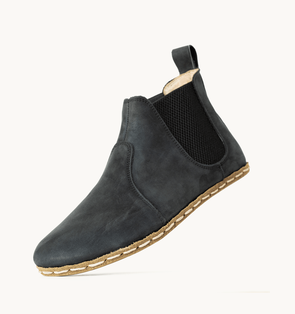 Raven Black men's chelsea boot — wide toe box, zero-drop barefoot last