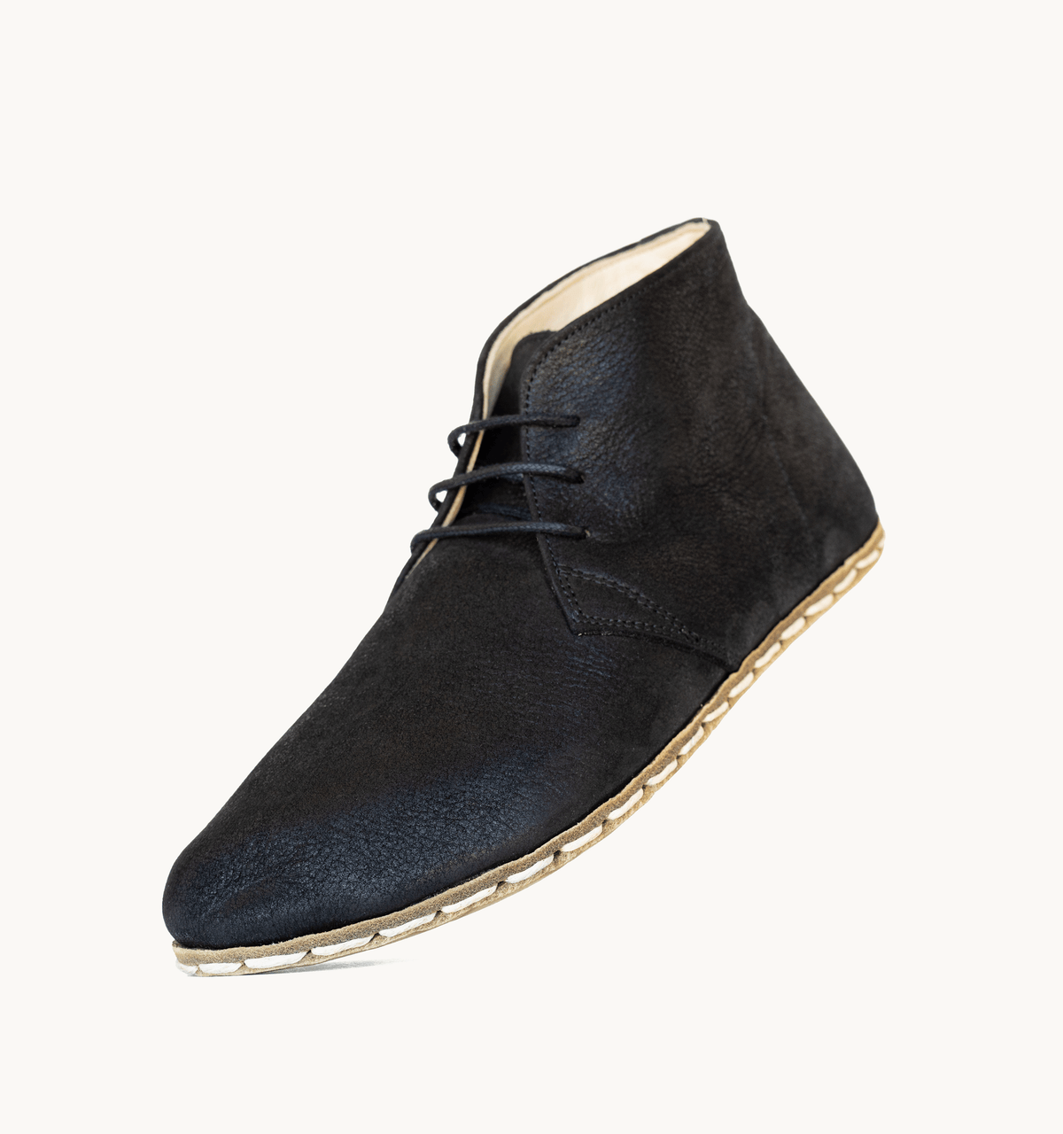 Raven Black men's chukka boot — wide toe box, zero-drop barefoot last