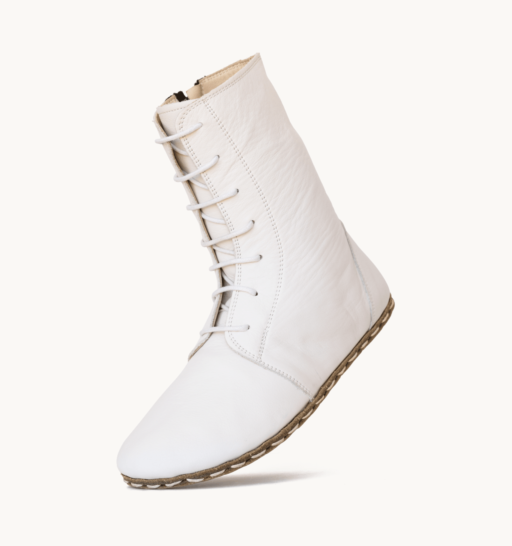 Cloud barefoot ankle boot for women — buffalo leather sole with copper grounding rivet