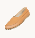 Sunset women's barefoot leather flat, side view — hand-stitched, zero drop