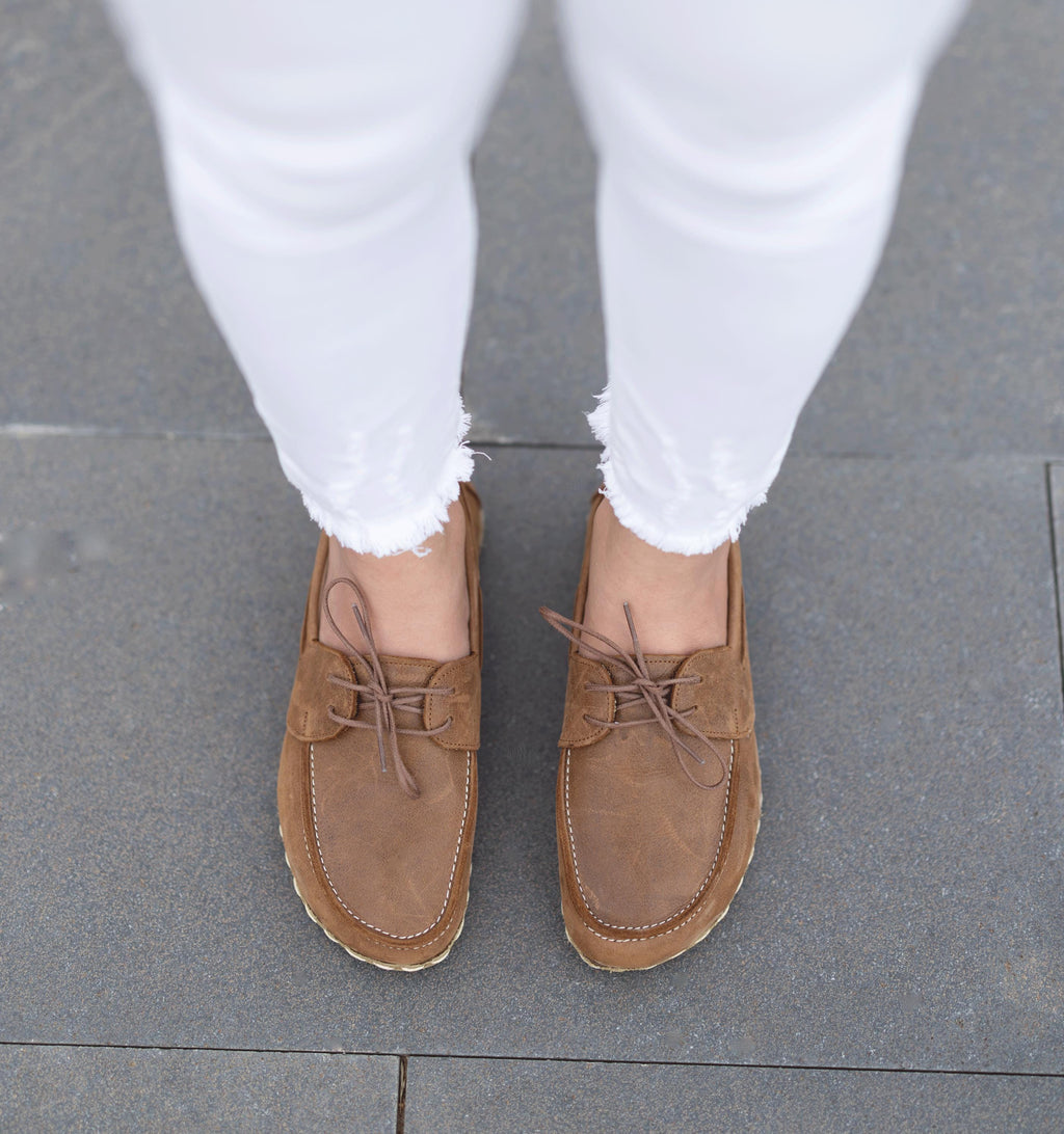 Hickory women's boat shoe — wide toe box, zero-drop barefoot last