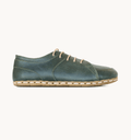 Evergreen men's barefoot leather sneaker, side view — hand-stitched, zero drop