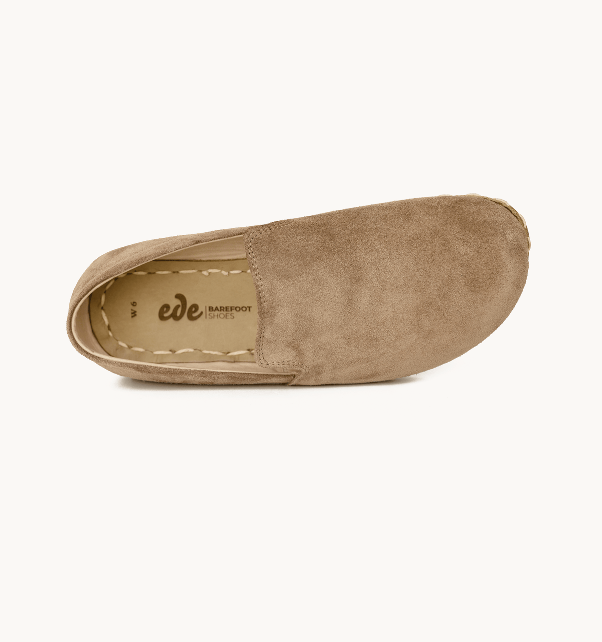 Beige Dawn barefoot loafer for men — buffalo leather sole with copper grounding rivet