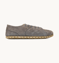 Ashen women's barefoot leather sneaker, side view — hand-stitched, zero drop