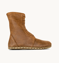 Hickory men's barefoot leather ankle boot, side view — hand-stitched, zero drop