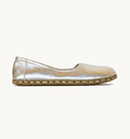 Moonlight women's barefoot leather ballet flat, side view — hand-stitched, zero drop