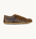 Earth men's barefoot leather sneaker, side view — hand-stitched, zero drop