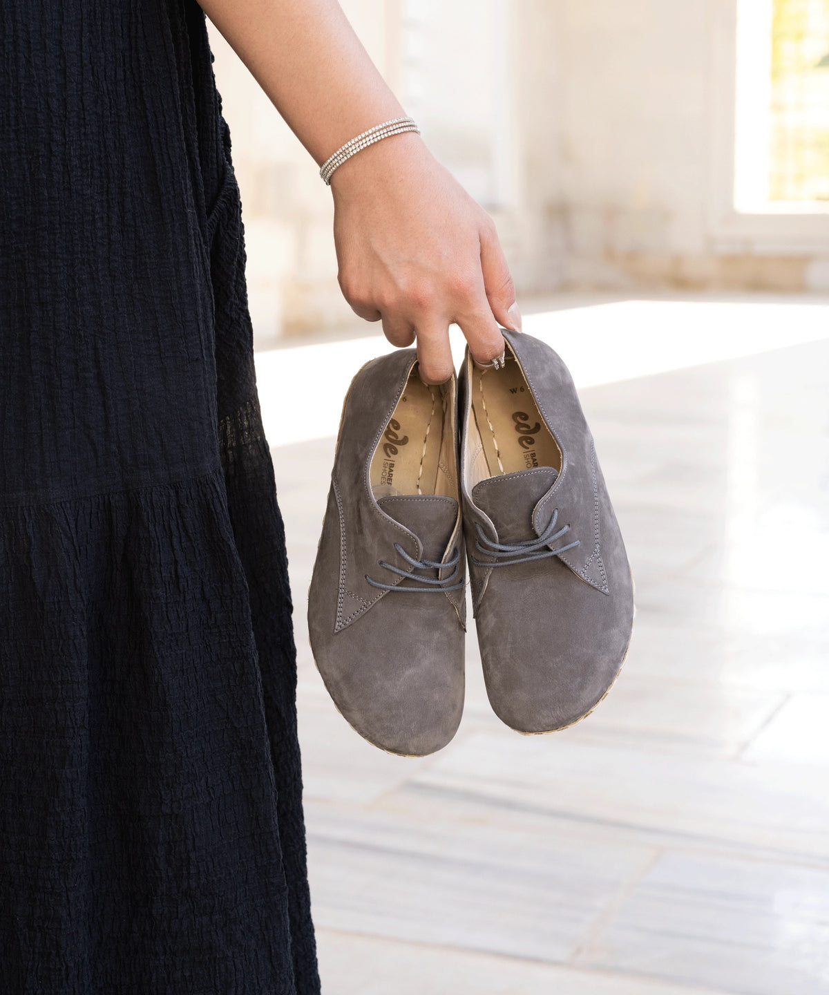 Ashen women's oxford — wide toe box, zero-drop barefoot last