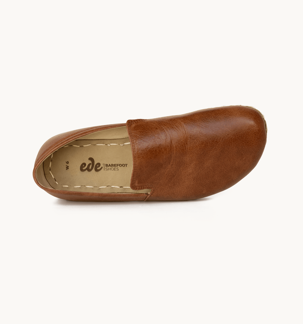 Russet women's loafer — wide toe box, zero-drop barefoot last