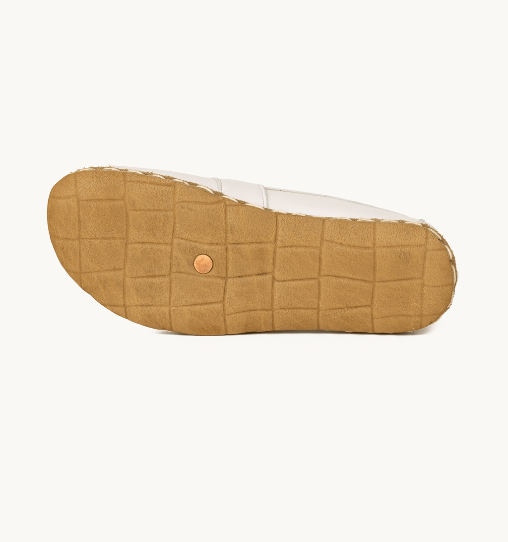 Cloud women's barefoot penny loafer — smooth full-grain calfskin upper, hand-cut