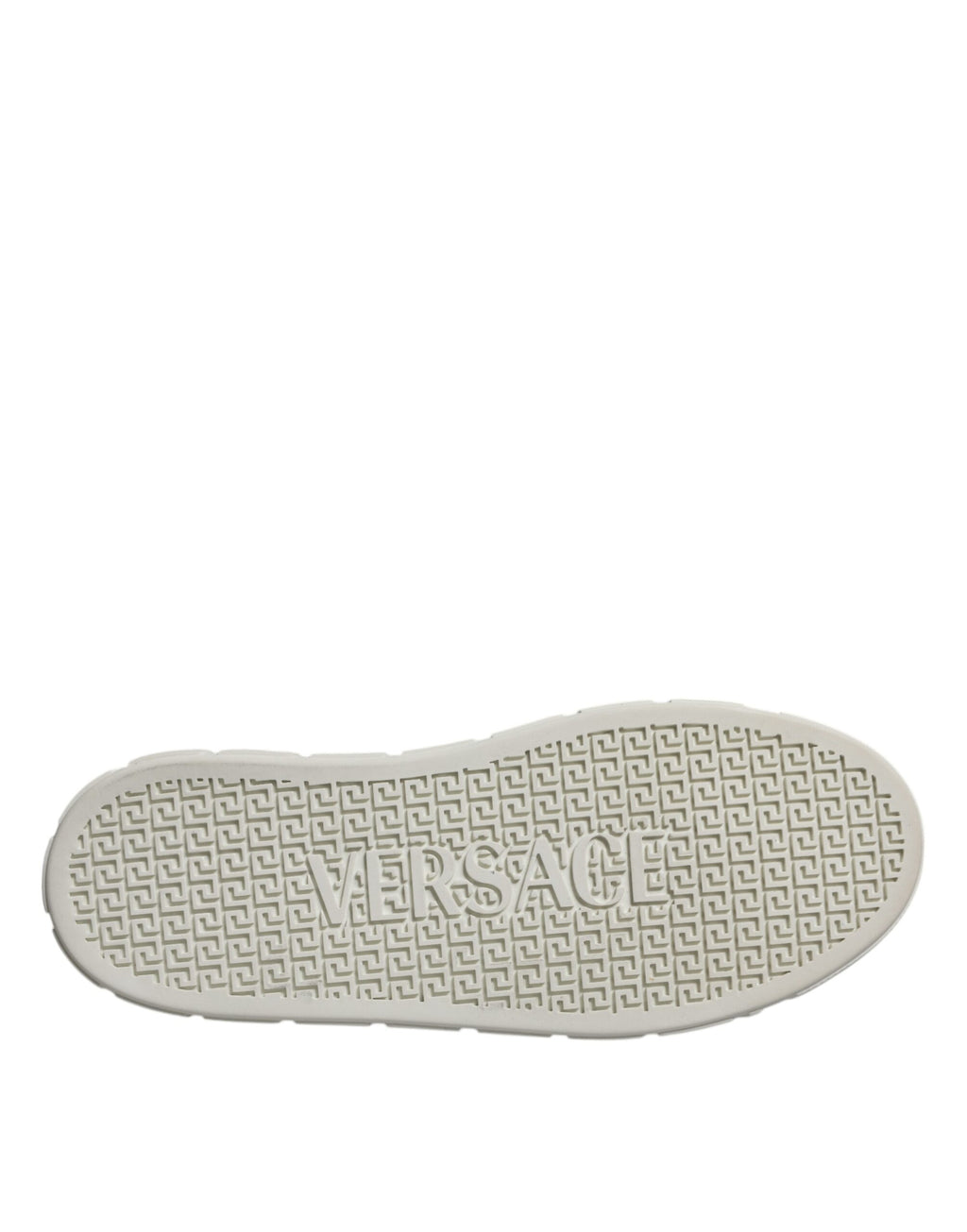 Versace White Brown Greca Print TPU Low Top Men's Sneakers Shoes