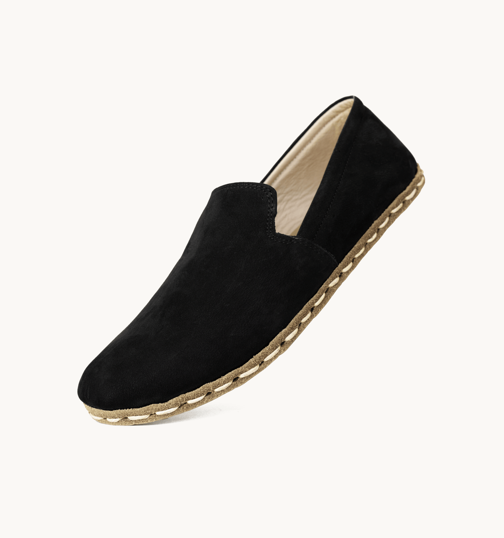 Midnight women's barefoot loafer — smooth full-grain calfskin upper, hand-cut