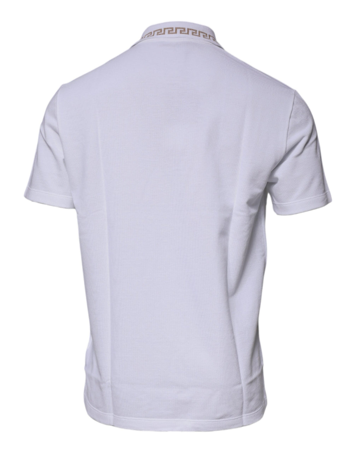 Versace White Viscose Collared Men's Polo Short Sleeves T-shirt