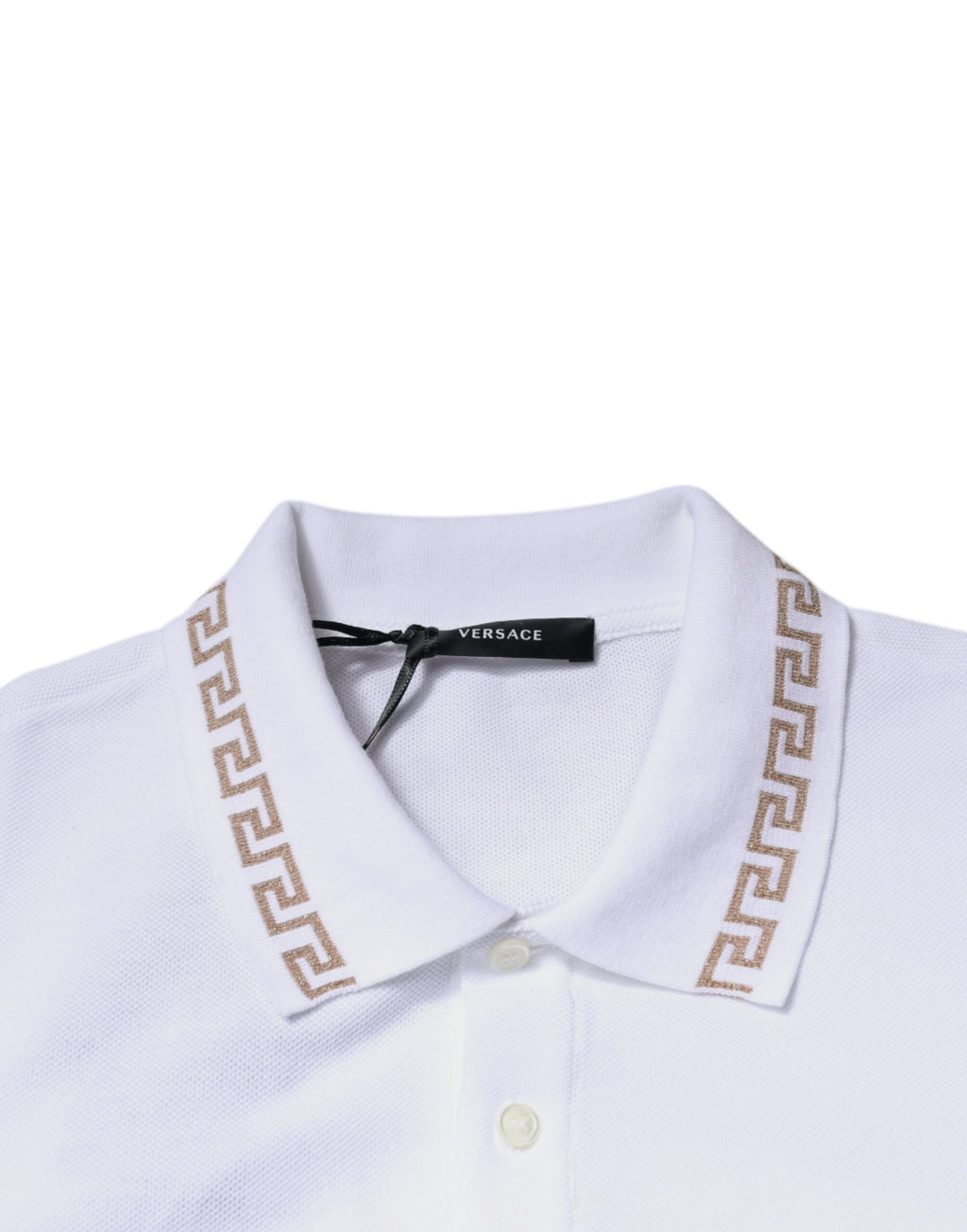 Versace White Viscose Collared Men's Polo Short Sleeves T-shirt